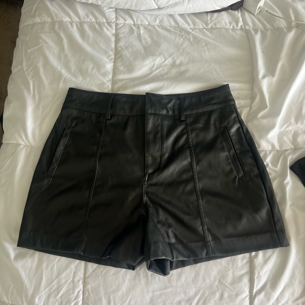 Black Leather Shorts